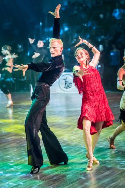 Krakow, Polonya - 09 Aralık 2017 - Wieczysty Kupası dans yarışması. Ulusal balo salonu dans turnuva Wieczysty Kupası Krakow