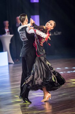 Krakow, Polonya - 09 Aralık 2017 - Wieczysty Kupası dans yarışması. Ulusal balo salonu dans turnuva Wieczysty Kupası Krakow