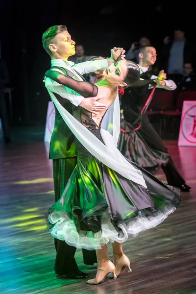 Krakow, Poland - December 09, 2017 - Wieczysty Cup Dance Competition. National Ballroom Dance Tournament Wieczysty Cup in Krakow — Stock Photo, Image