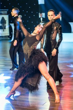 Krakow, Polonya - 10 Aralık 2017 - Wieczysty Kupası dans yarışması. Ulusal balo salonu dans turnuva Wieczysty Kupası Krakow