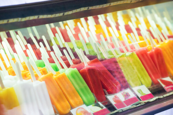 Many boxes of ice cream gelato