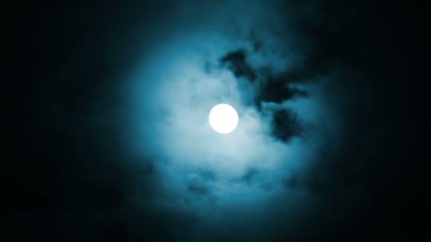 Vista notturna sulla luna — Video Stock
