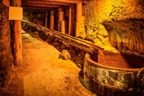 Corridor in old salt mine — Stock Photo, Image