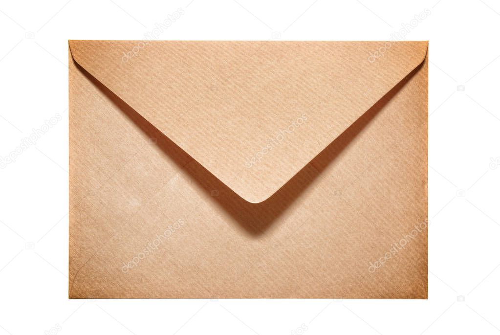 Half open old yellow paper envelope