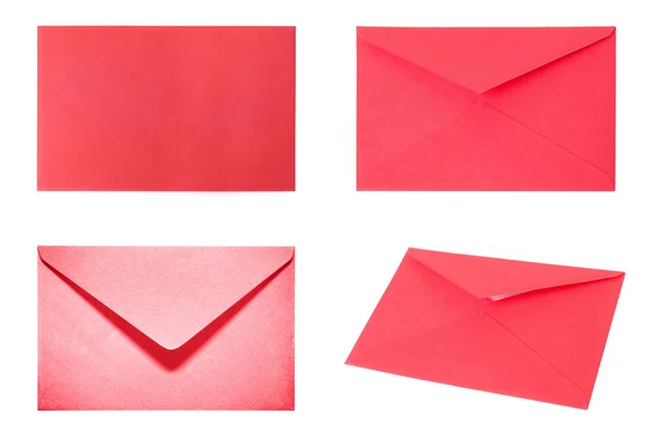 Set with 4 red envelopes — Stock Photo, Image