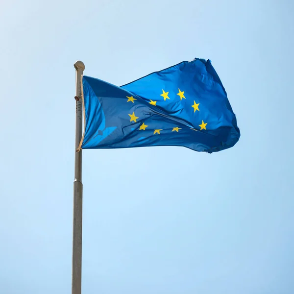 Waving Europian Union EU flag — Stock Photo, Image