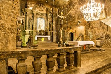 Şapel'in büyük salonunda Wieliczka içinde