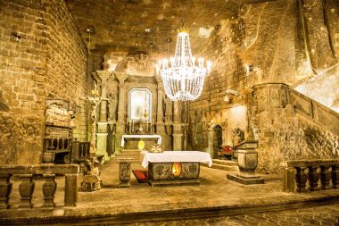 Şapel'in büyük salonunda Wieliczka içinde