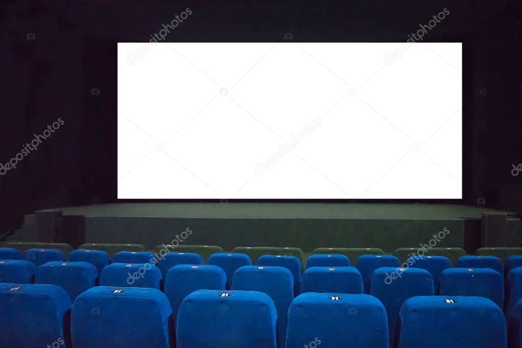 Empty movie cinema with  seats