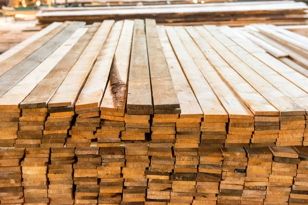 Planks in timber factory — Stock Photo, Image