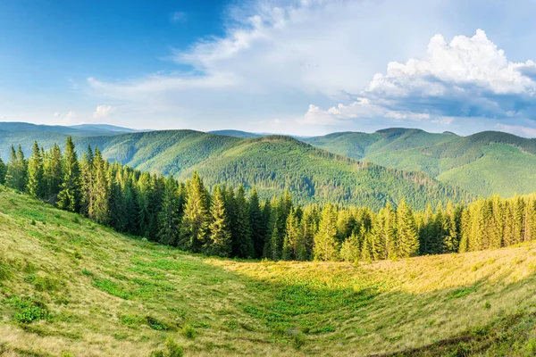 Yeşil dağlar ile Panorama — Stok fotoğraf