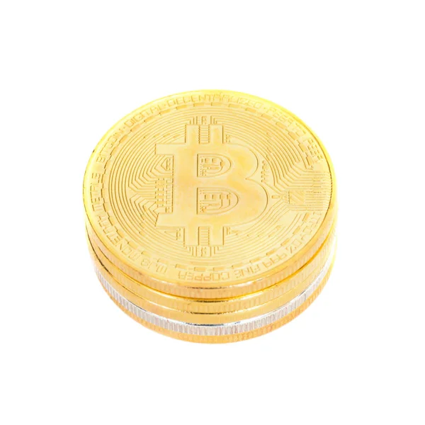Montón de bitcoins de oro — Foto de Stock