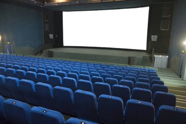 Boş film sinema raws mavi koltuk ile