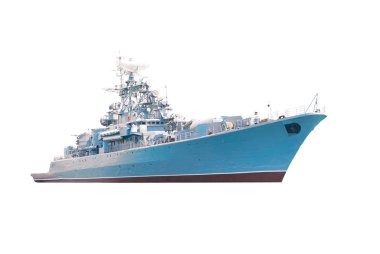 Askeri Deniz Kuvvetleri gemi üzerinde izole beyaz arka plan