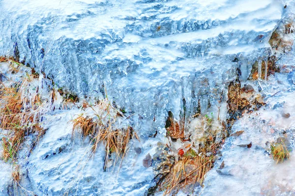 Textura Hielo Sobre Roca Fondo Abstracto Invierno — Foto de Stock