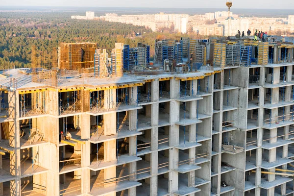 Şantiye Inşaat Sektöründe Beton Bloklarla — Stok fotoğraf