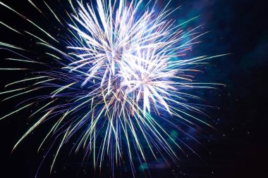 Tatil fireworks gece gökyüzü siyah