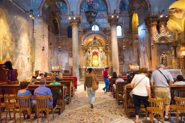 Wenecja Włochy Sierpnia 2014 Wnętrza Nawy Kościele Bazylice San Marco — Zdjęcie stockowe