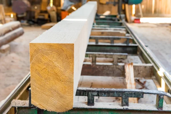 Großer Holzstamm Der Holzfabrik — Stockfoto