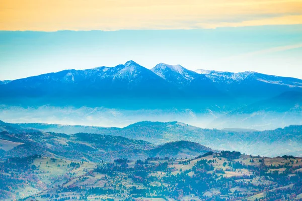 View Blue Mountains Hills Sunset Background — Stock Photo, Image