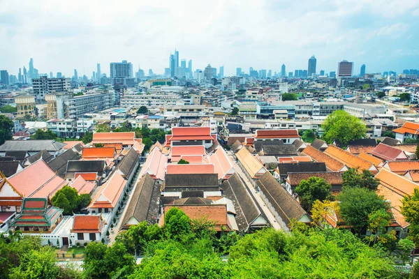 Widok Miasta Bangkok Nowoczesną Architekturą Drapacze Chmur Centrum Miasta Panoramie — Zdjęcie stockowe