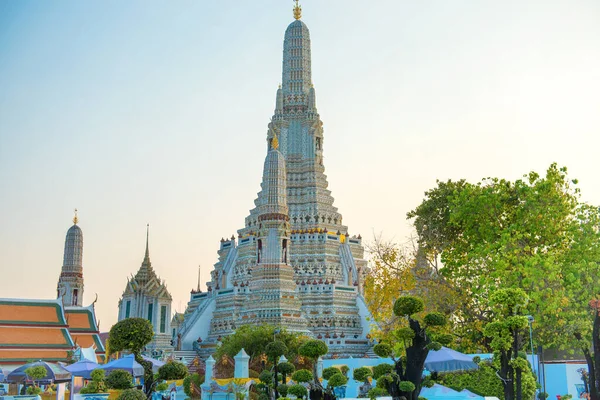 黄昏时分 黎明寺或王宫的主门廊的闭合视图 泰国曼谷 — 图库照片