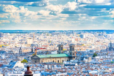 Montmartre 'den Paris Panorama' ya. Güzel seyahat şehir manzarası