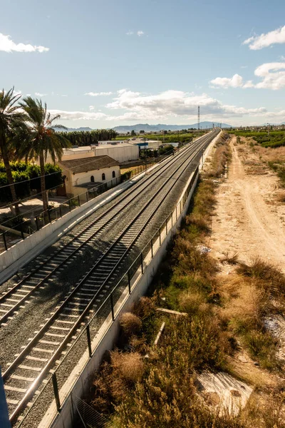 Σιδηροδρομική γραμμή στην Ισπανία — Φωτογραφία Αρχείου