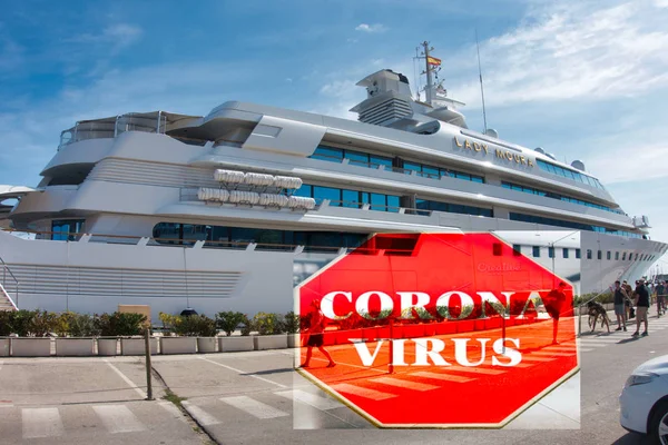 Alerta de Coronavirus en puerto — Foto de Stock