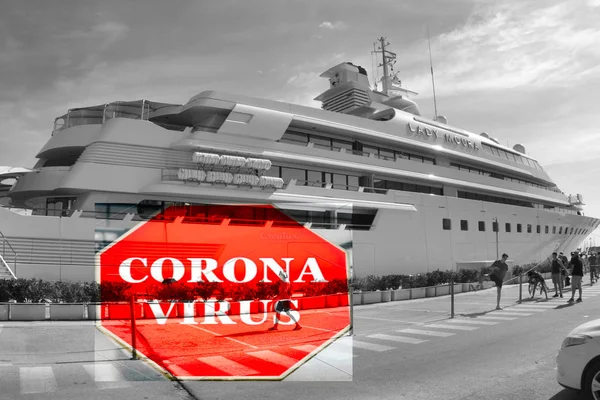 Alerta de Coronavirus en puerto — Foto de Stock