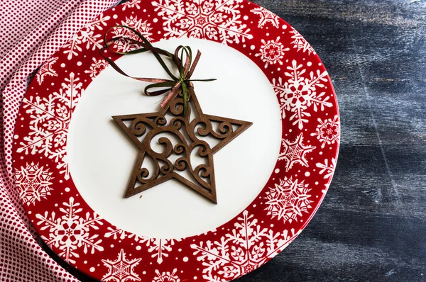 Weihnachtstisch gedeckt — Stockfoto