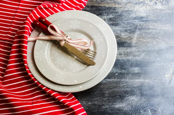 Christmas time table setting — Stock Photo, Image