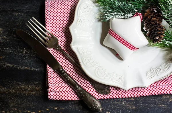 Configuração de mesa de tempo de Natal — Fotografia de Stock