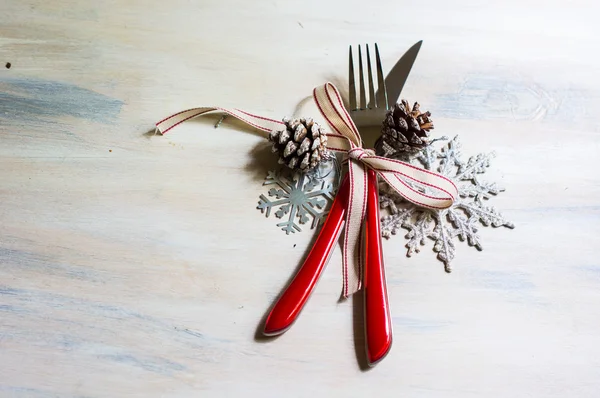 Weihnachtstisch gedeckt — Stockfoto