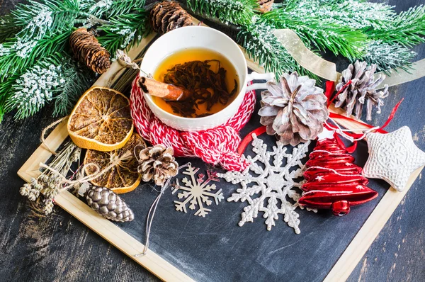 Taza de té de Navidad — Foto de Stock