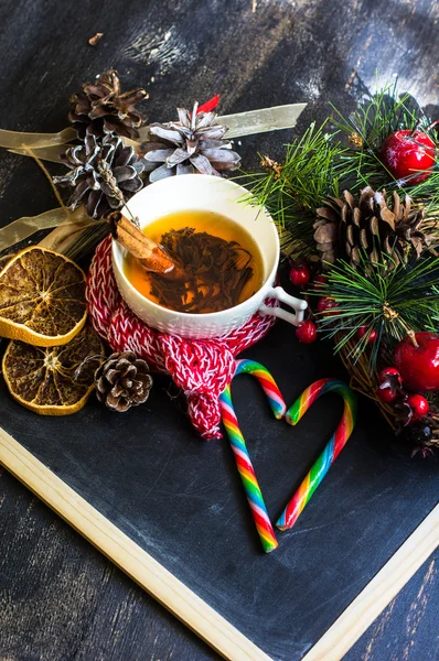 Kerstmis kopje thee — Stockfoto