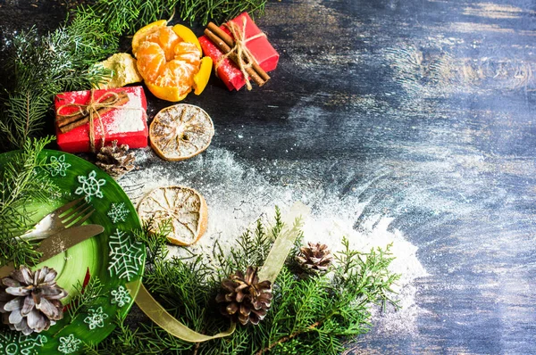 Christnas πλαίσιο με χιόνι — Φωτογραφία Αρχείου