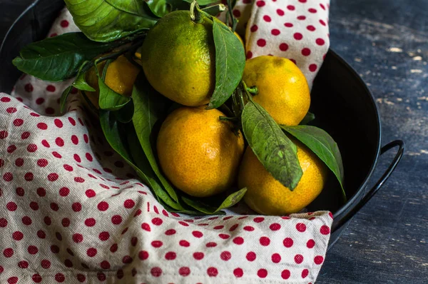 Färska ekologiska tangerine frukter — Stockfoto