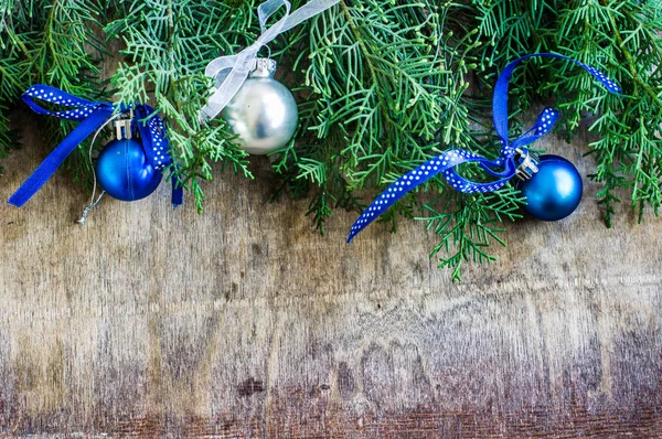 Moldura de Natal com árvore de Natal e decoração — Fotografia de Stock