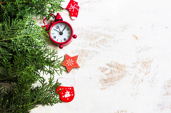 Moldura de Natal com árvore de Natal e decoração — Fotografia de Stock