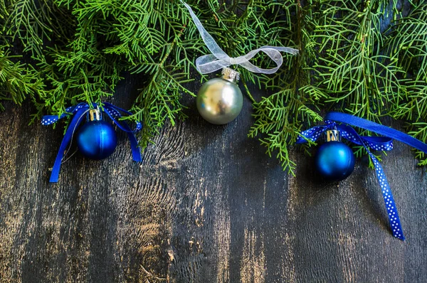 Cadre de Noël avec arbre de Noël et décoration — Photo