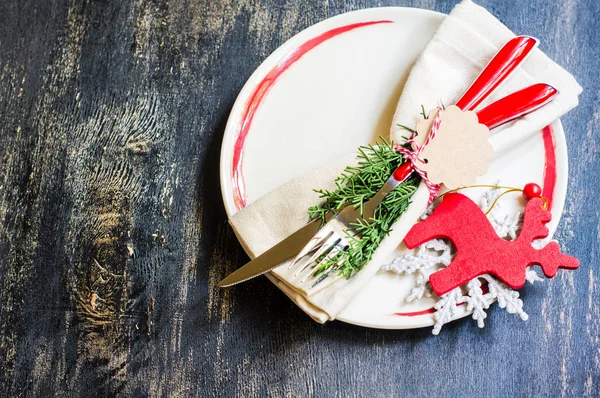 Christmas table setting — Stock Photo, Image