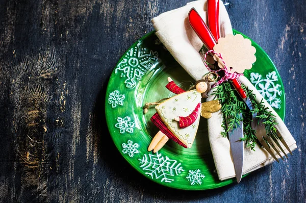 Weihnachtstisch gedeckt — Stockfoto