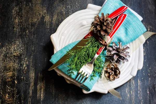 Christmas table setting — Stock Photo, Image