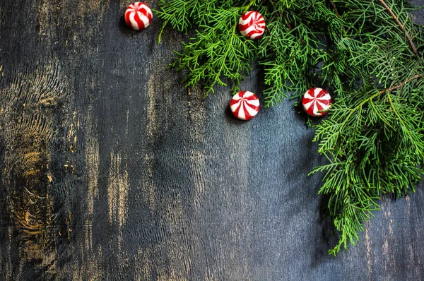 Рождественская рама с праздничной елкой — стоковое фото