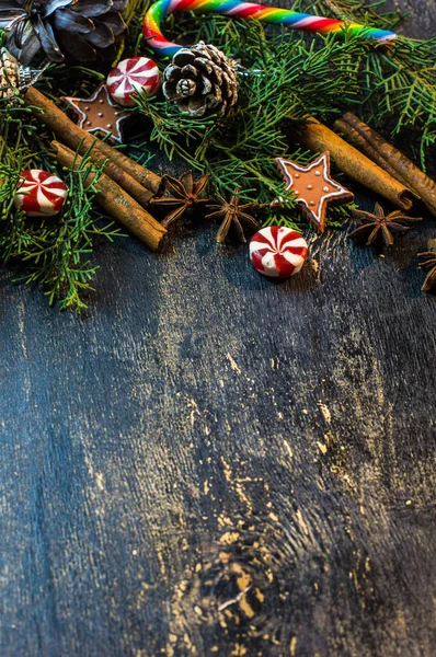 Christmas frame with festive tree — Stock Photo, Image