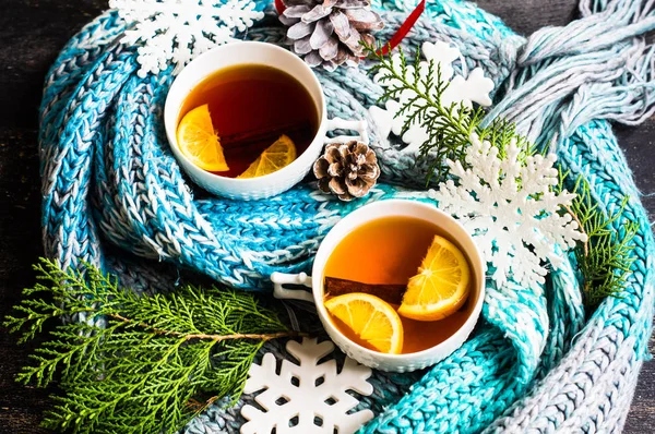 Chá de Natal com limão — Fotografia de Stock