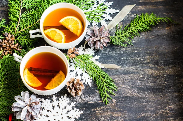 Tè di Natale con limone — Foto Stock