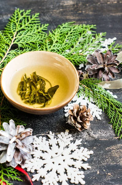 Christmas tea with lemon — Stock Photo, Image