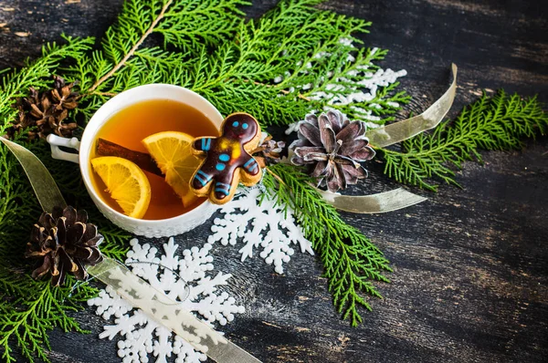 Tè di Natale con limone — Foto Stock